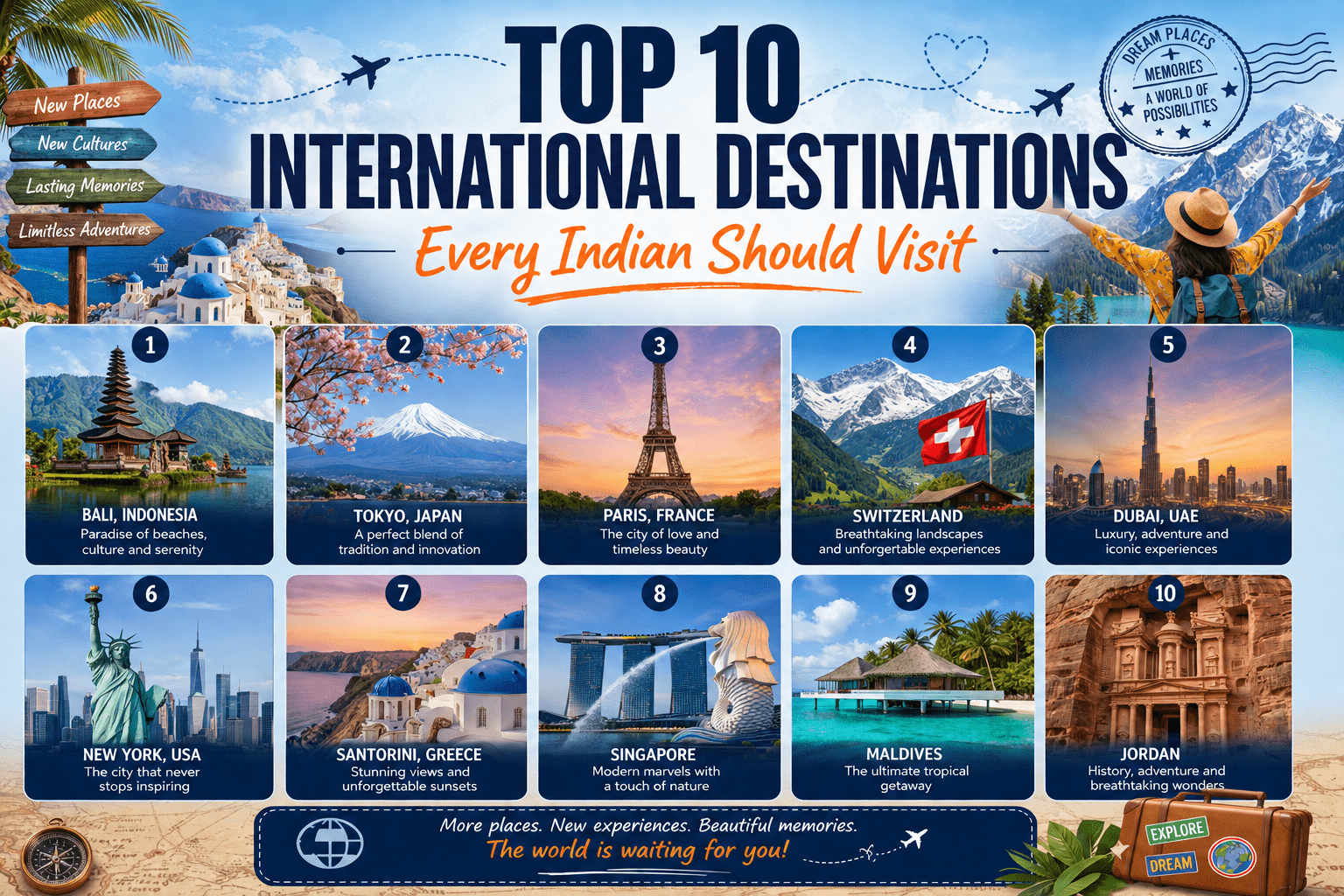 Top 10 International Destinations Every Indian Should Visit
